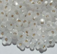 25 grams of 3x7mm Silver Lined Matte Crystal Farfalle Seed Beads